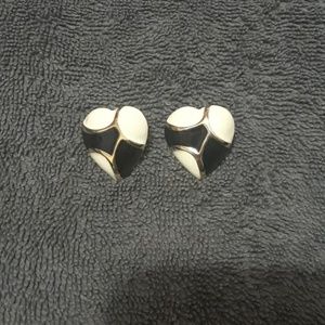 Gold, white and  black,  heart fashion earrings